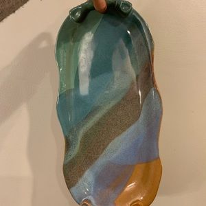 Green pottery ceramic handmade tray amazing colors